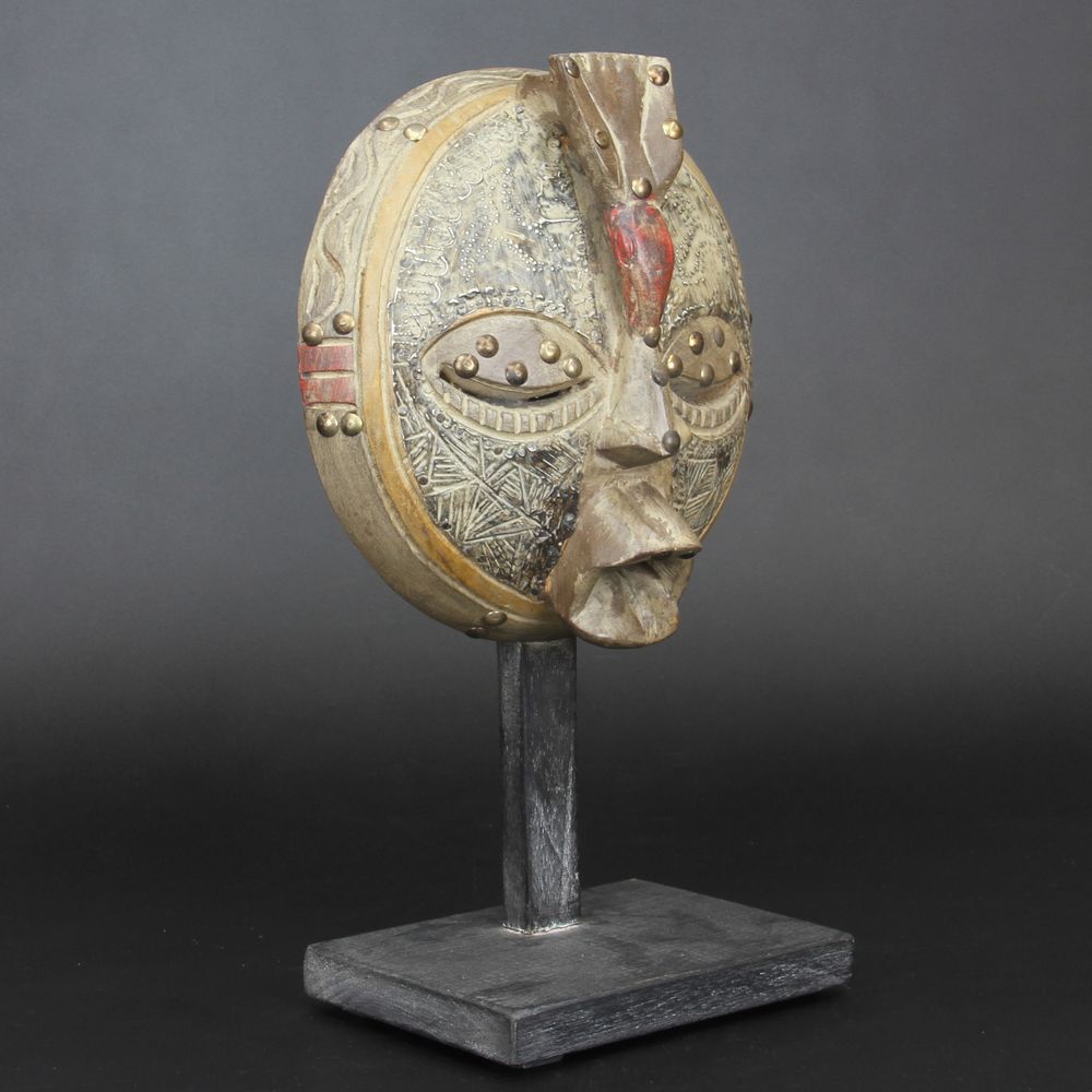 MASCARA REDONDA PASSARO METAL | AFRICA | Katmandu Decoração Étnica